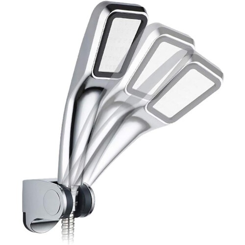 Shower Head Holder Adjustable Angle Self Adhesive Wall Mount Bathroom Bracket Clamp 2