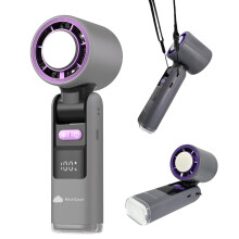 Portable Neck Fan with LED Display, 100Speed Cooling, USBC Rechargeable 4000mAh, Midnight Black