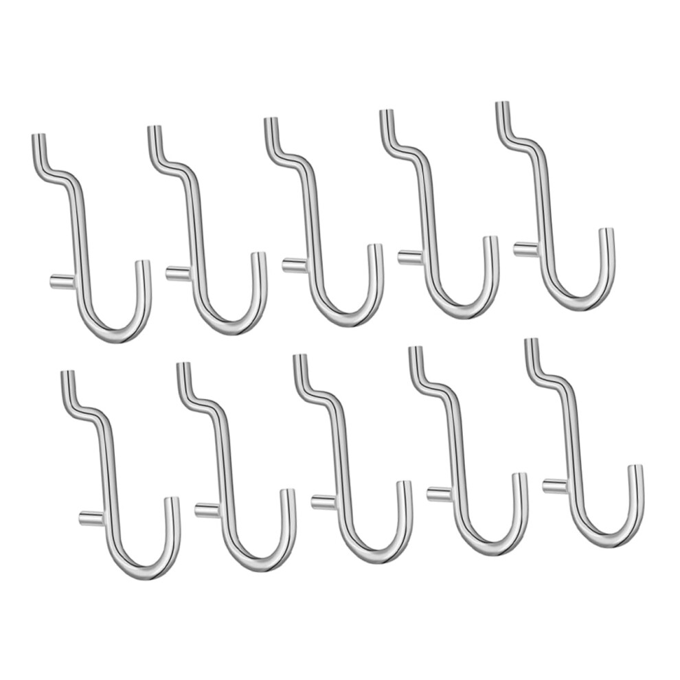 10Pcs Heavy Duty Stainless Steel Pegboard Hooks For Garage Kitchen And Workshop Tool Organization 9164114497956