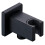 Handheld Shower Holder Solid Brass 3 in 1 Adjustable Wall Mounted Bracket with Water Outlet Matte Black 1
