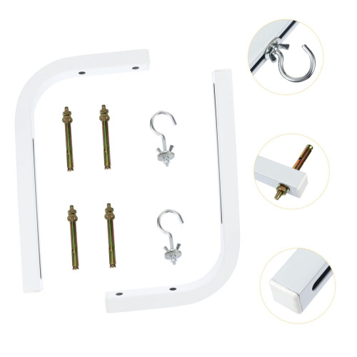 Universal Projector Screen Wall Mount Bracket Set, Heavy Duty LShaped Hangers, Easy Install 1
