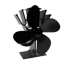 4 Blade Heat Powered Wood Stove Fan with Quiet Self Starting Operation for Fireplaces Rose Red Ref: 8476