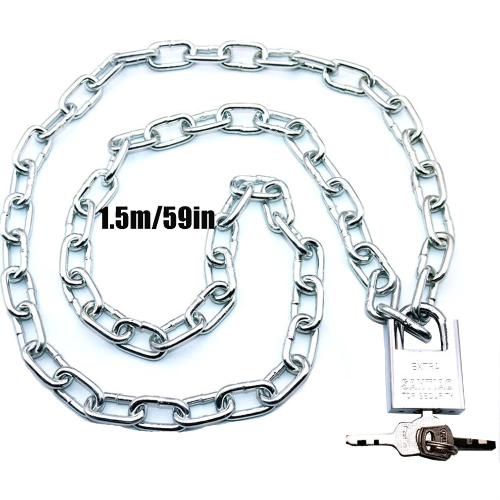 Waterproof Heavy Duty Padlock With 1.5M Antitheft Steel Chain For Outdoor Bikes Gates And Fences 9113335942226