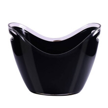 Large Acrylic Ice Bucket with Handles 8L Transparent Beer and Wine Cooler for Parties Purple