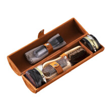 Professional Travel Shoe Shine Kit with Storage Box, Compact 10pcs Boot and Shoe Care Set