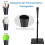 Tee de bateo ajustable, 63,5-91,5 cm, portátil, negro 5