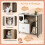 Cat Litter Cabinet with 3 Sisal Scratching Posts, Gray/White 5