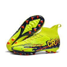 (033-C-Green, 43) Soccer Shoes for Men Cleats Mid-top Non-Slip FG/TF Football Boots Chuteira Campo High-quality Match Sneakers Futsal Indoor