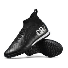 (222-D-Black, 38) Soccer Shoes for Men Cleats Mid-top Non-Slip FG/TF Football Boots Chuteira Campo High-quality Match Sneakers Futsal Indoor