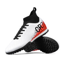 (222-D-White, 42) Soccer Shoes for Men Cleats Mid-top Non-Slip FG/TF Football Boots Chuteira Campo High-quality Match Sneakers Futsal Indoor