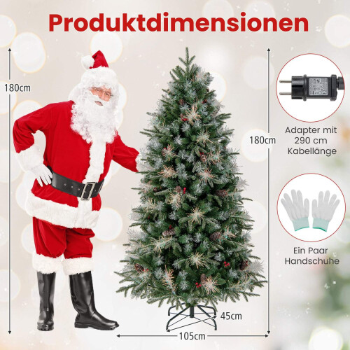 Árbol de Navidad artificial preiluminado de 180 cm con luces LED 1