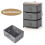 Nachttisch mit Stoffschubladen, Metallgestell, 2er-Pack, Grau 3