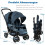 Cochecito gemelo plegable, respaldo ajustable, capacidad de 30 kg 2