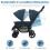 Cochecito gemelo plegable, respaldo ajustable, capacidad de 30 kg 4