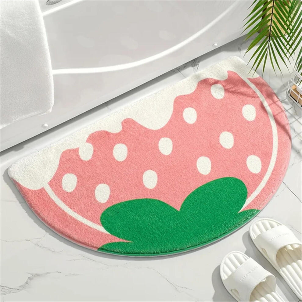 Soft Fluffy Bathroom Rug with NonSlip Backing, Absorbent Floral Mat for Bedroom or Entry, 50x80cm