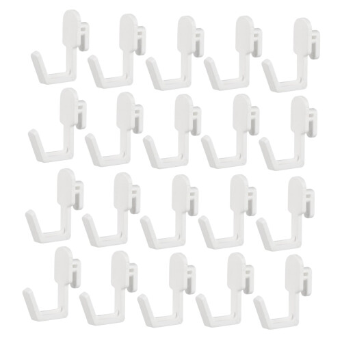 20pcs Pegboard Hooks JShaped Plastic for Garage Kitchen Bedroom Quick Access SpaceSaving Storage