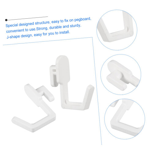20pcs Pegboard Hooks JShaped Plastic for Garage Kitchen Bedroom Quick Access SpaceSaving Storage 2
