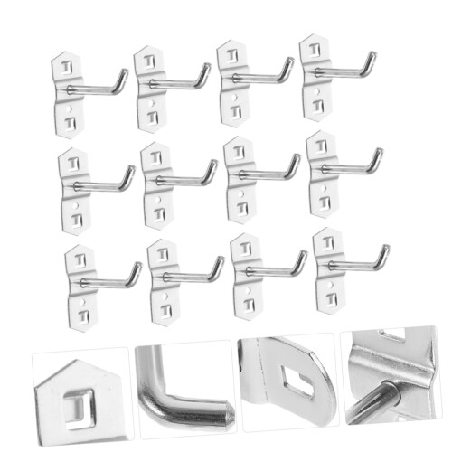 12pcs Metal Pegboard Hooks for Tools, Garage Organization, Easy Install, Durable Space Saving Design 2