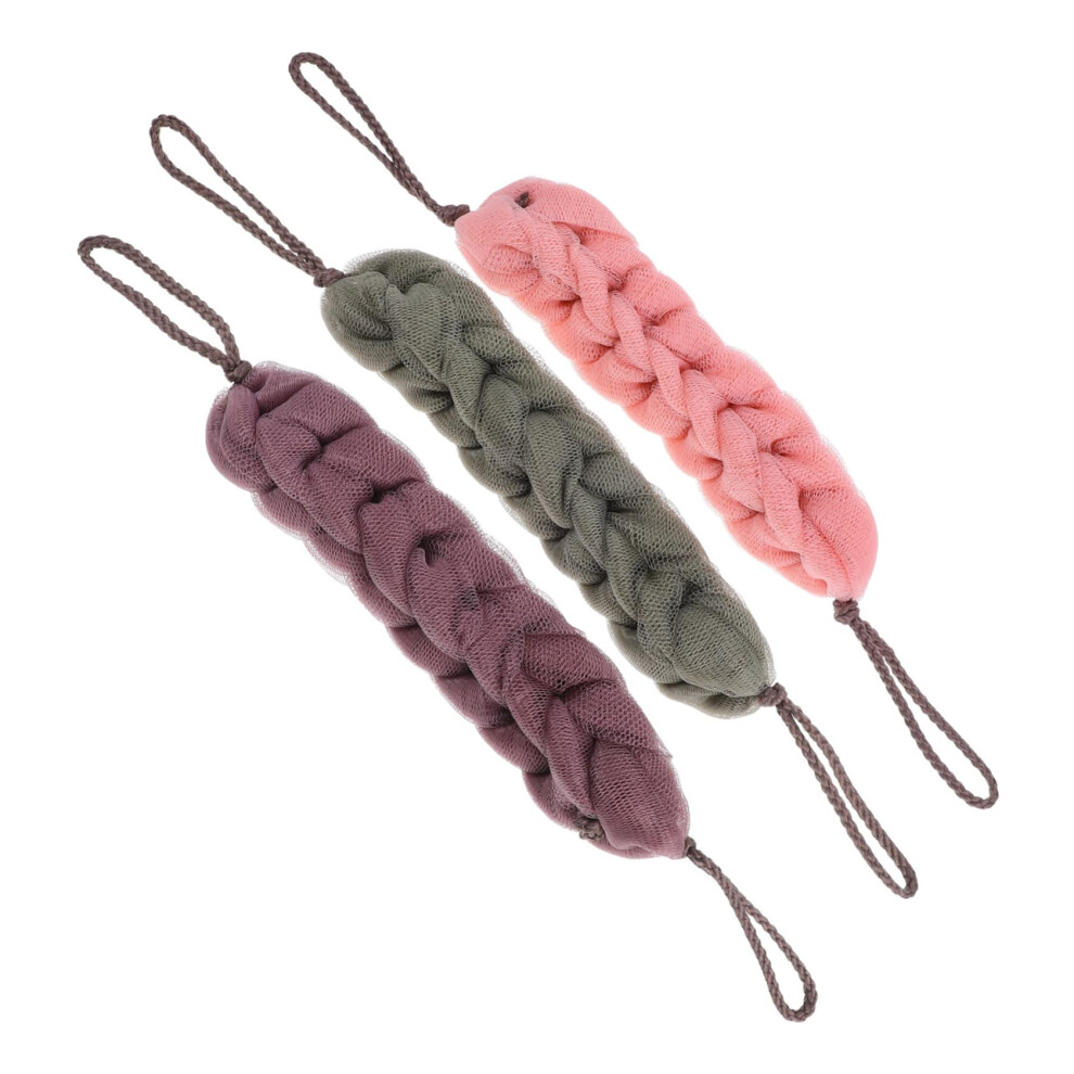 3pcs Body Exfoliating Back Scrubber Towel Set Mesh Foam Stretchable Bath Shower Tool