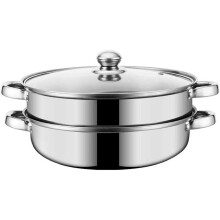Stainless Steel Steamer Pot 28cm DoubleLayer Large Capacity Soup Pot for Gas and Induction