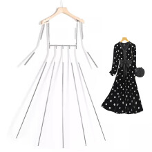 Adjustable Dress Form Mannequin Torso Stand with 5 Bendable Skirt Rods and Solid Wood Base