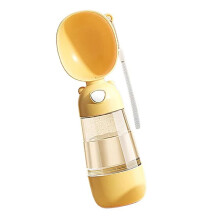 Leak Proof Portable Dog Water Bottle with Bowl for Hiking Travel and Outdoor Walking Yellow