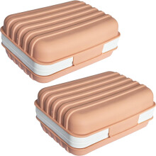 2 Pack Travel Soap Case with Leakproof Lid, Automatic Drainage Soap Dish for Camping, Hiking, Gym, Orange