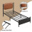 Metal bed, 3FT single bed 90x190cm, With a PU-upholstered headboard 3