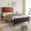 Metal bed, 3FT single bed 90x190cm, With a PU-upholstered headboard 7