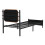 Metal bed, 3FT single bed 90x190cm, With a PU-upholstered headboard 12