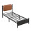 Metal bed, 3FT single bed 90x190cm, With a PU-upholstered headboard 14