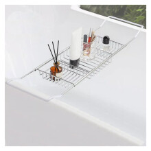 Bathtub Storage Tray with Freestanding Caddy Shelf for Towels, Books, Wine, Phone, Shower (Color2)