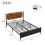 (Double) 4FT6 Metal Bed with PU-Upholstered Headboard, 135×190cm 4