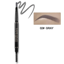 (#02 Gray) Eyebrow Pencil Waterproof Brow Liner with Brush Make Up Tint Microblading Tattoo