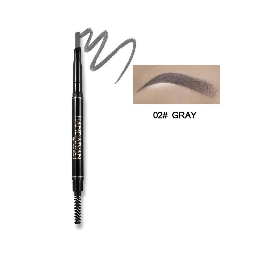 Gopatriot Memory Not,Specified (#02 Gray) Eyebrow Pencil Waterproof Brow Liner With Brush Make Up Tint Microblading Tattoo
