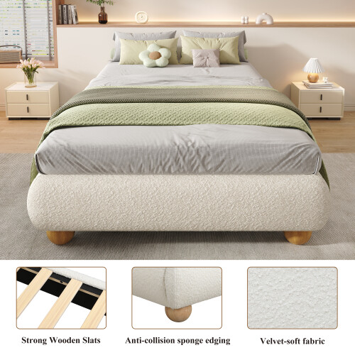 Upholstered bed, 3ft single bed 90×190cm, Sturdy bed slats 1