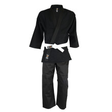 (6/190cm) Playwell Adults Basic Plain Ju Jitsu Suit - Black 450g