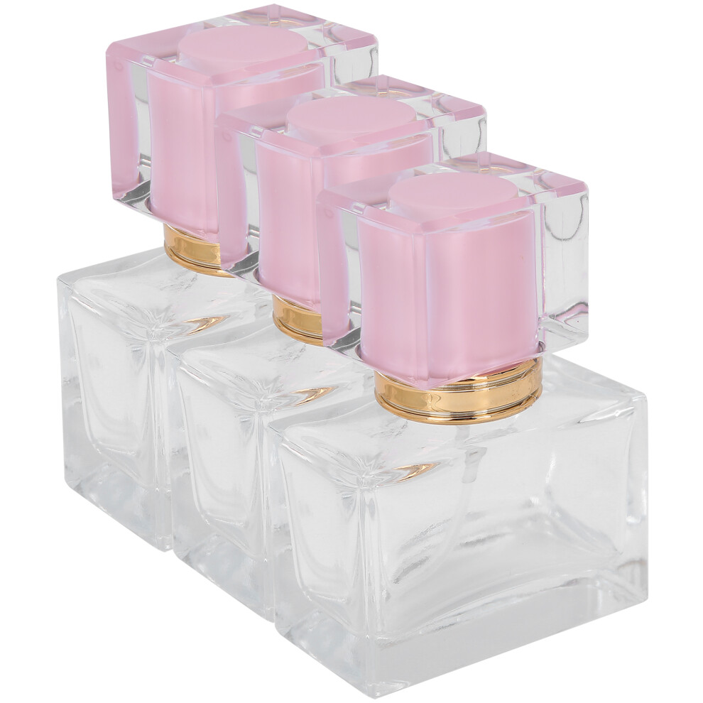 3pcs 30ml Glass Refillable Perfume Spray Bottles Pink, Black, Gold