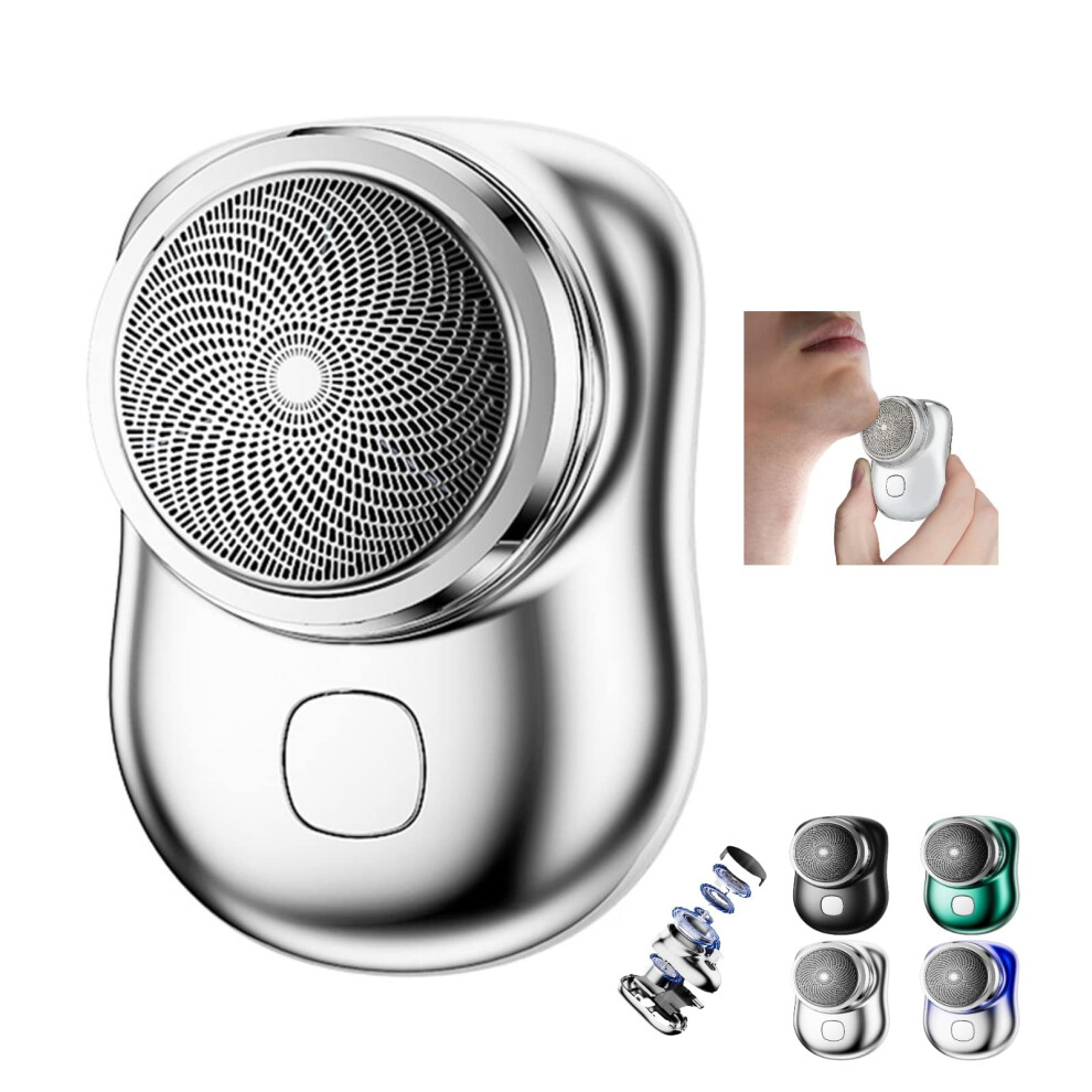 Electric Shaver for Men Rechargeable USB Waterproof Pocket Razor Compact Stainless Steel Blade