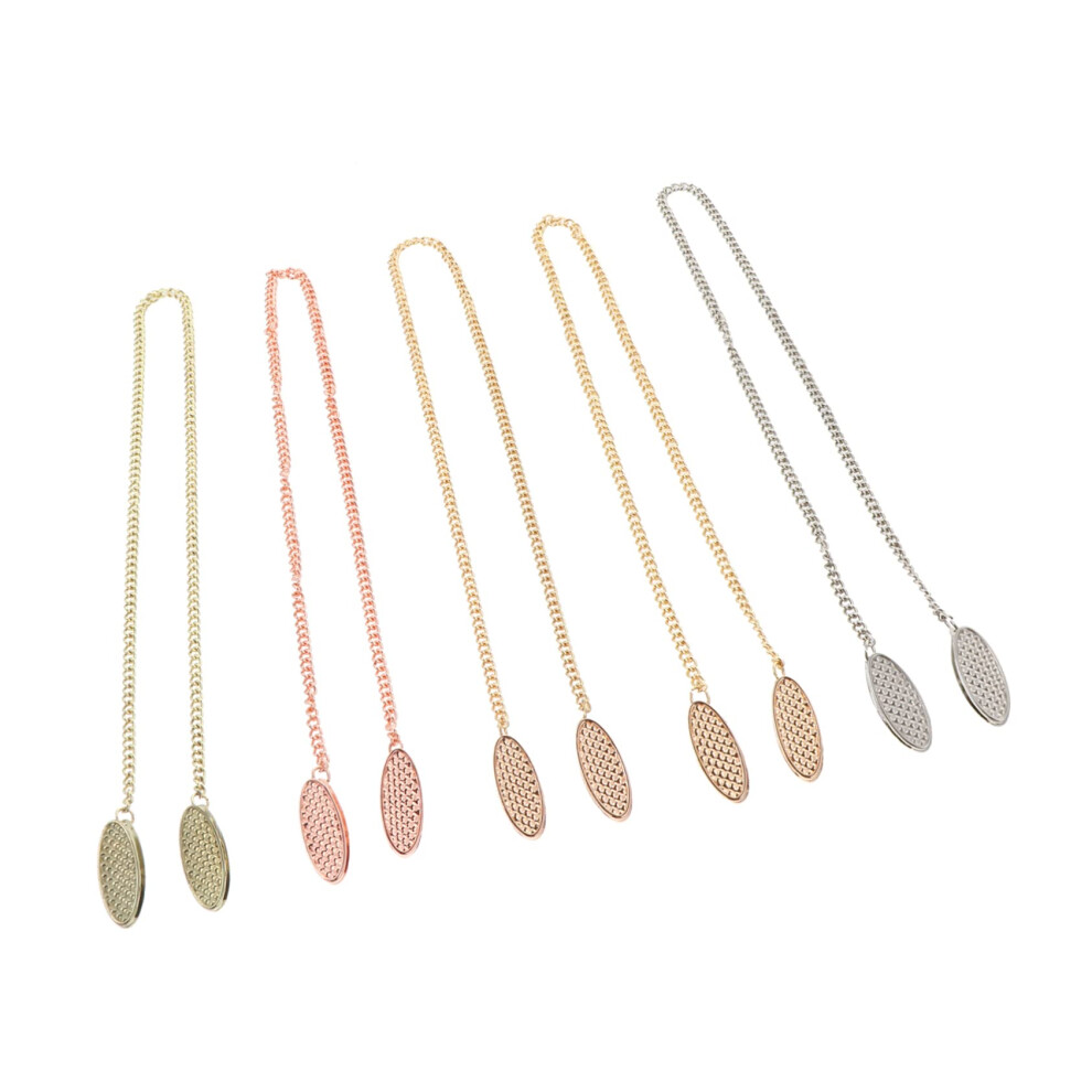 Napkin Clips Chain with SlipResistant Grip for Adults, Bib Holders for Dining, 5pcs Metal Set