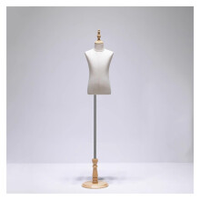 Child Mannequin for Clothing Display, Linen Covered Kids Dress Form with Adjustable Wooden Stand, 8 Years Old