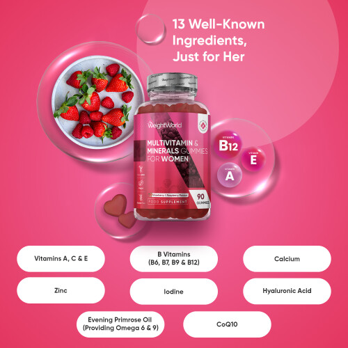 Women's Multivitamin Gummies - 13 Nutrients - 90 Berry Gummies 1