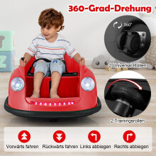 12V nárazníkové auto Detské elektrické nárazníkové auto s diaľkovým ovládaním a amp; LED svetlá & Music Red
