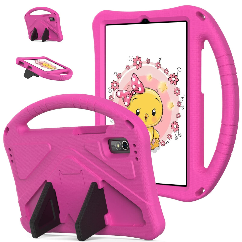 Shockproof Kids Case For Lenovo Tab M9 With Handle And Shoulder Strap, Pink Red Eva Protection Pink,Red 9164114509123
