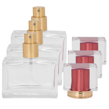 3 Stück Glas-Parfümzerstäuber-Set, 30 ml – Rot, Grün, Lila