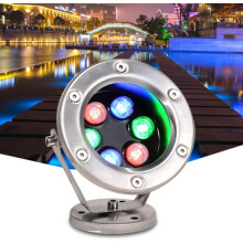 LED Underwater Pond Light 12V IP68 Waterproof RGB Spotlight 180 Adjustable for Garden Fountain 36W Warm White