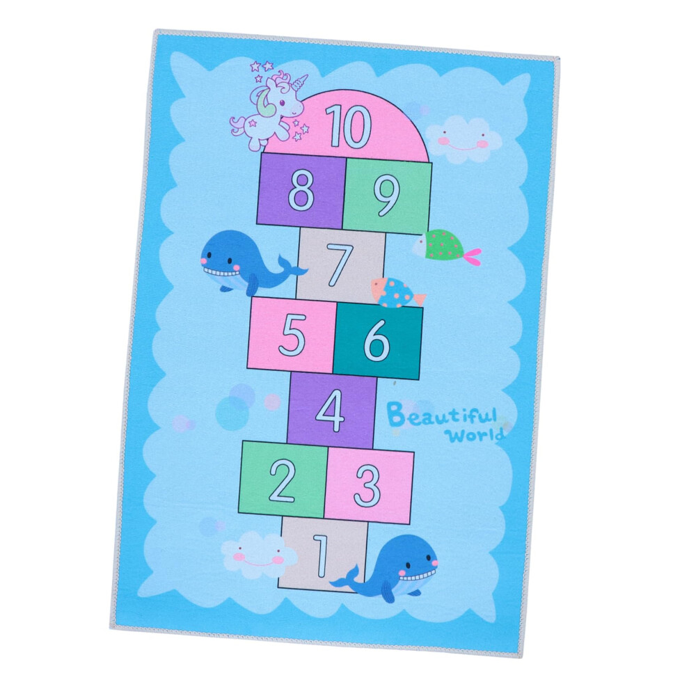 Kids Playroom Rug Non Slip Hopscotch Play Mat Soft Comfortable Surface for Nursery and Bedroom