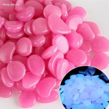 Glow in the Dark Stones 300pcs LongLasting Night Glow for Garden Pathway Aquarium Flower Pots Purple