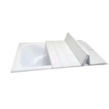 Folding Bathtub Cover with Insulated Waterproof Design for Home Soaking Bath, NoDrill Shelf 70x120cm