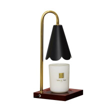 Wax Melt Lamp with Wooden Base, Adjustable Candle Warmer for Bedroom, Flameless Aroma Lighting